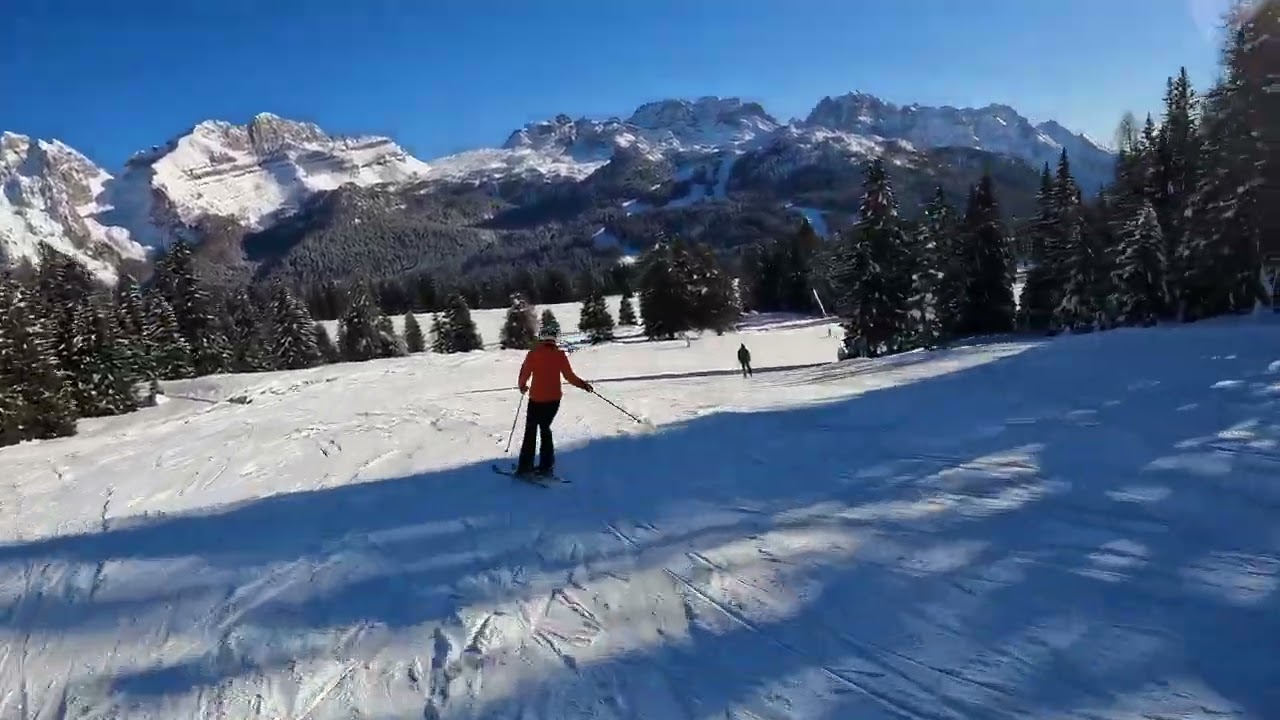 Madonna di Campiglio - Pure Sun, Pure sound ;) - Pradalago to Groste Lift - piste 50 12.12.2022