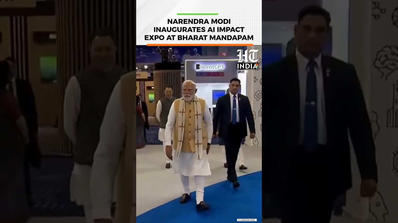 Премьер-министр Нарендра Моди дал старт выставке India AI Impact Expo 2026 в Нью-Дели | HT India