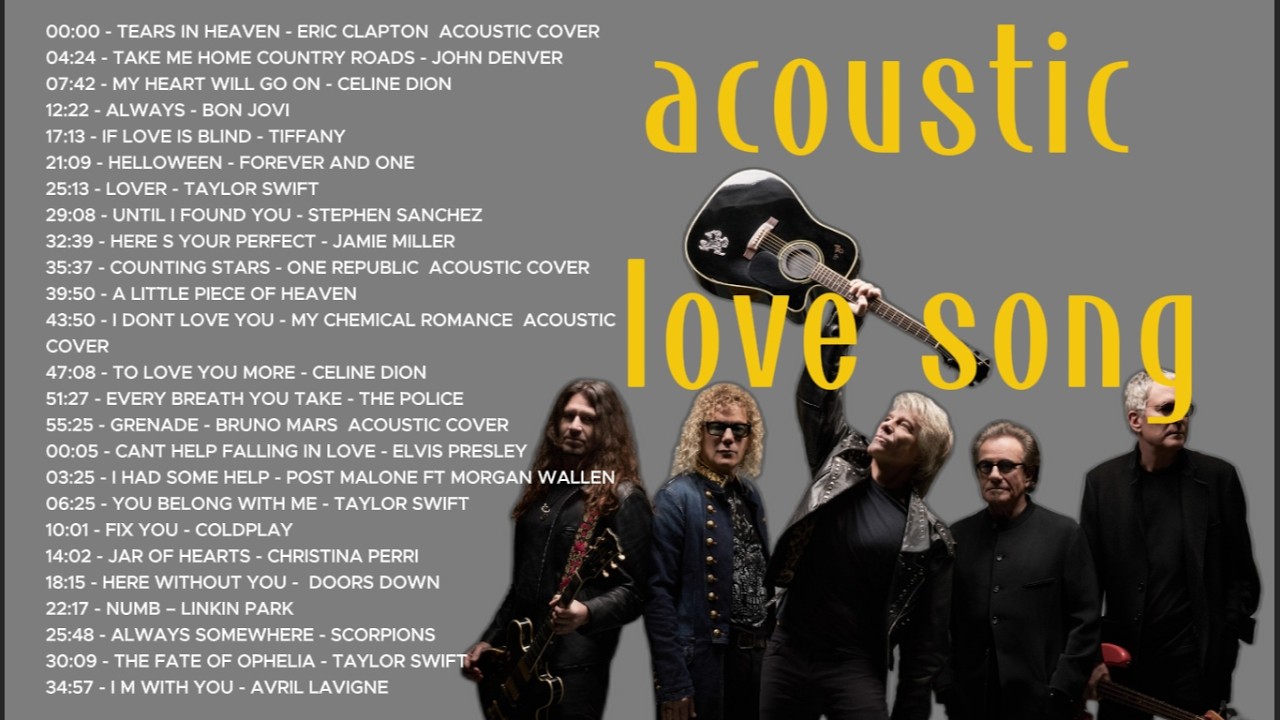 🎶 Chill Acoustic  Songs | Bon Jovi, My Chemical Romance,Taylor Swift,Scorpions,Linkin Park,Coldplay