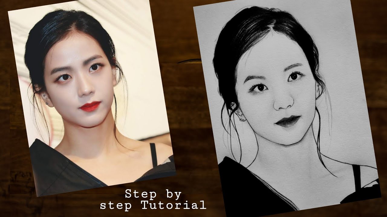 How to draw Jisoo BLACKPINK using one pencil | Blackpink Jisoo pencil sketch | YouCanDraw