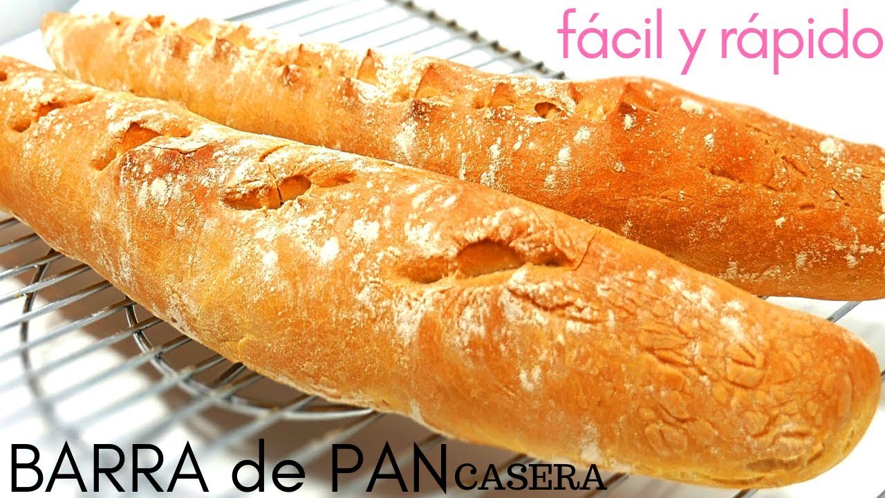 BARRAS de PAN CASERO🥖🥖  (en 90 minutos) 🥖🥖  franc&eacute;s, SIN MASA MADRE