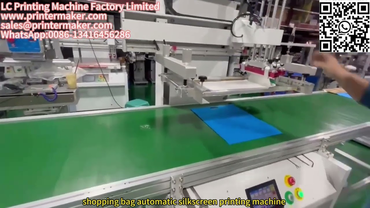 shopping bag automatic silkscreen printing machine # paper bag automatic screen printing machine