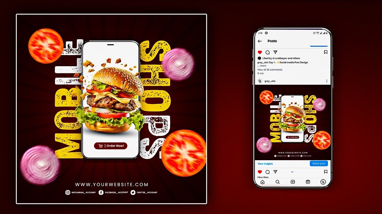 Design Burger Poster in Photoshop | Photoshop Tutorial