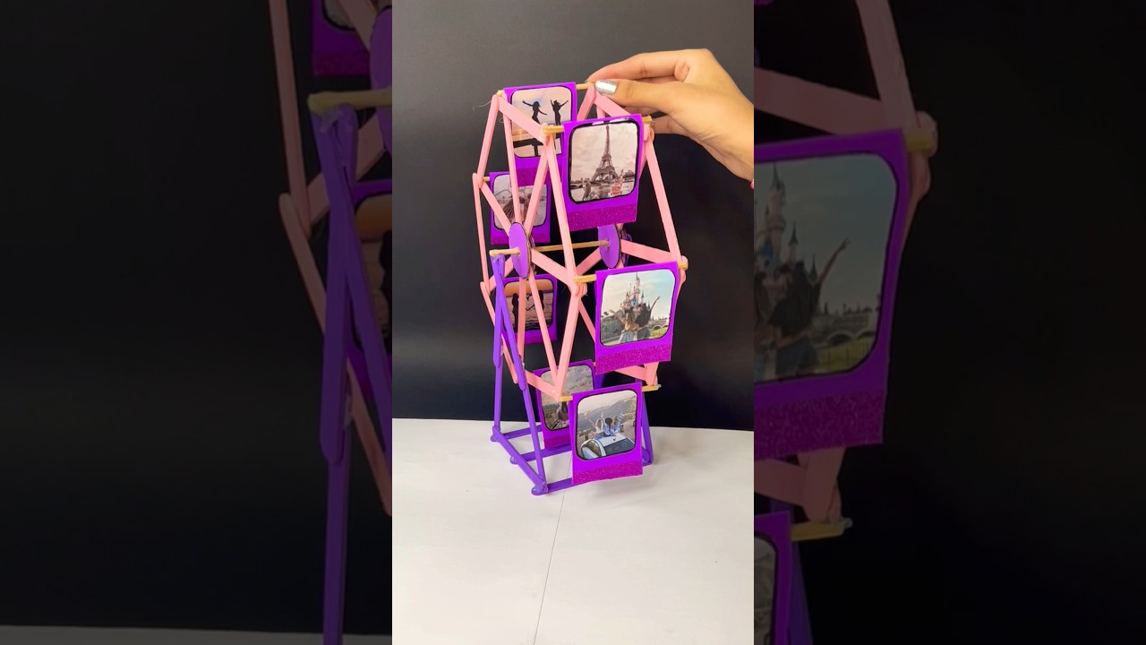 Ferris Wheel with popsicle sticks 💡💖 #shorts #diy #crafts #art #artist #tutorial #craft