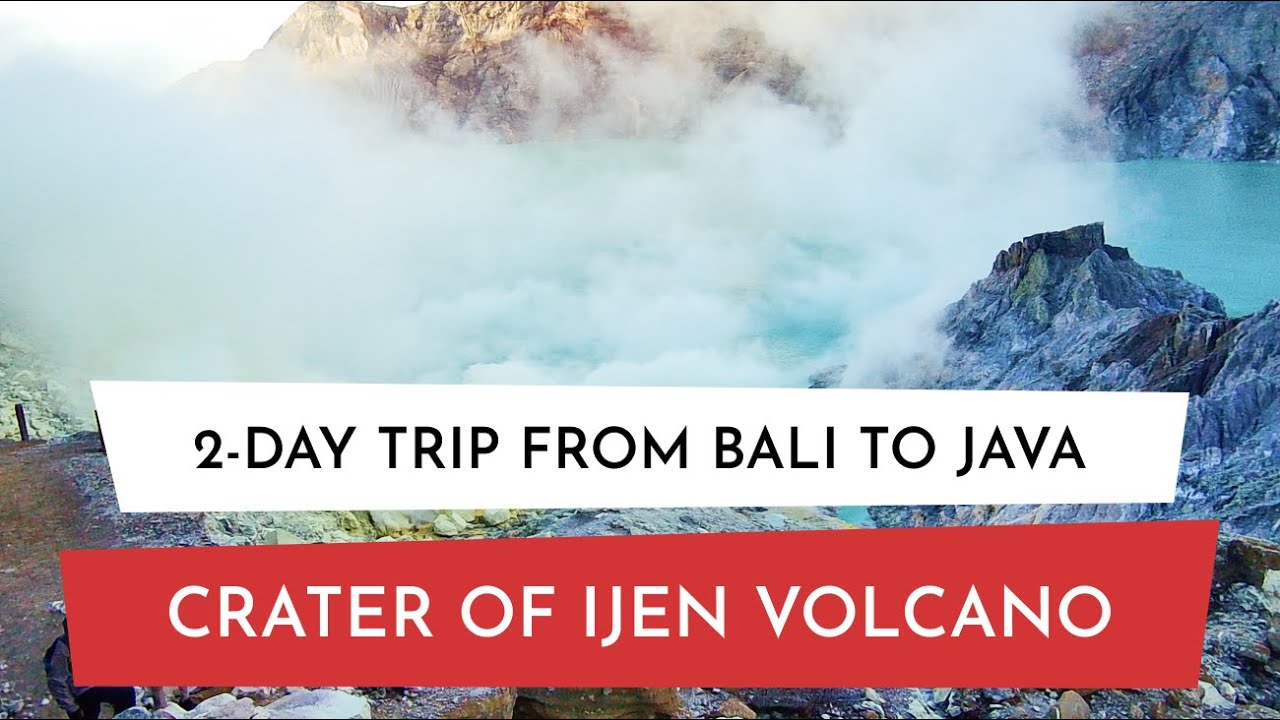 Crater of Ijen volcano. East Java, Indonesia. Top active volcano with acid lake
