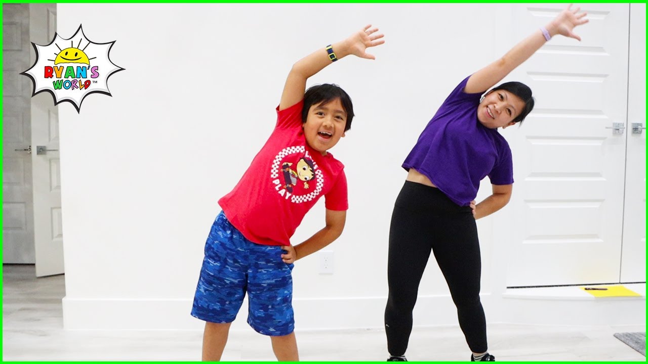 Kids Workout Video at home 30mins Family fun with  Ryan's World!!