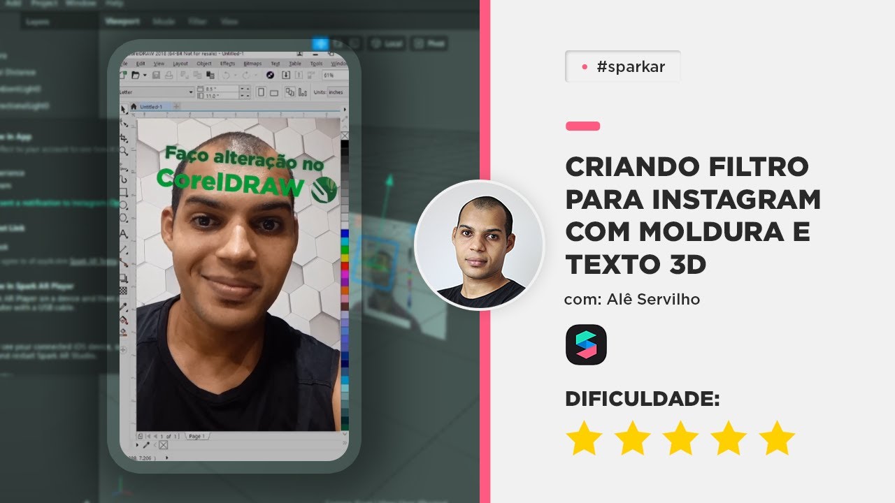 Criando FILTRO PARA INSTAGRAM COM MOLDURA E TEXTO 3D no Spark AR
