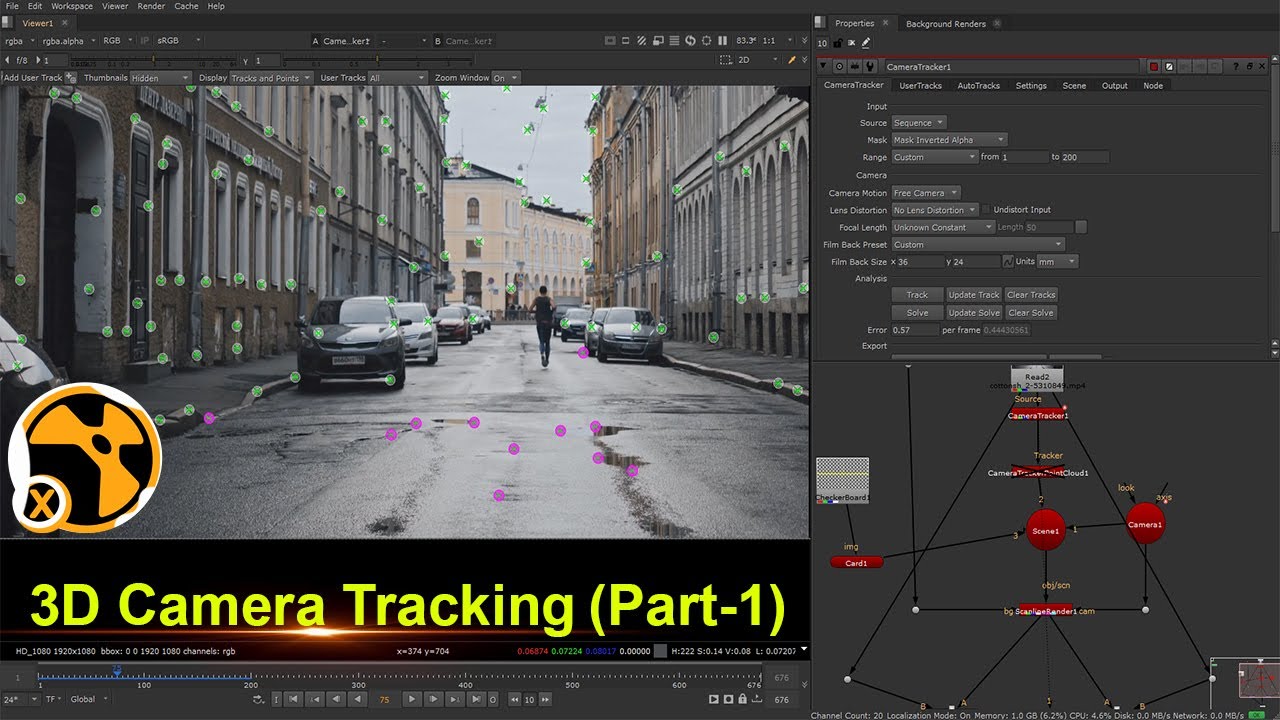 Nuke Tutorial: -3D Camera Tracking in Nuke in HINDI. Part - 1