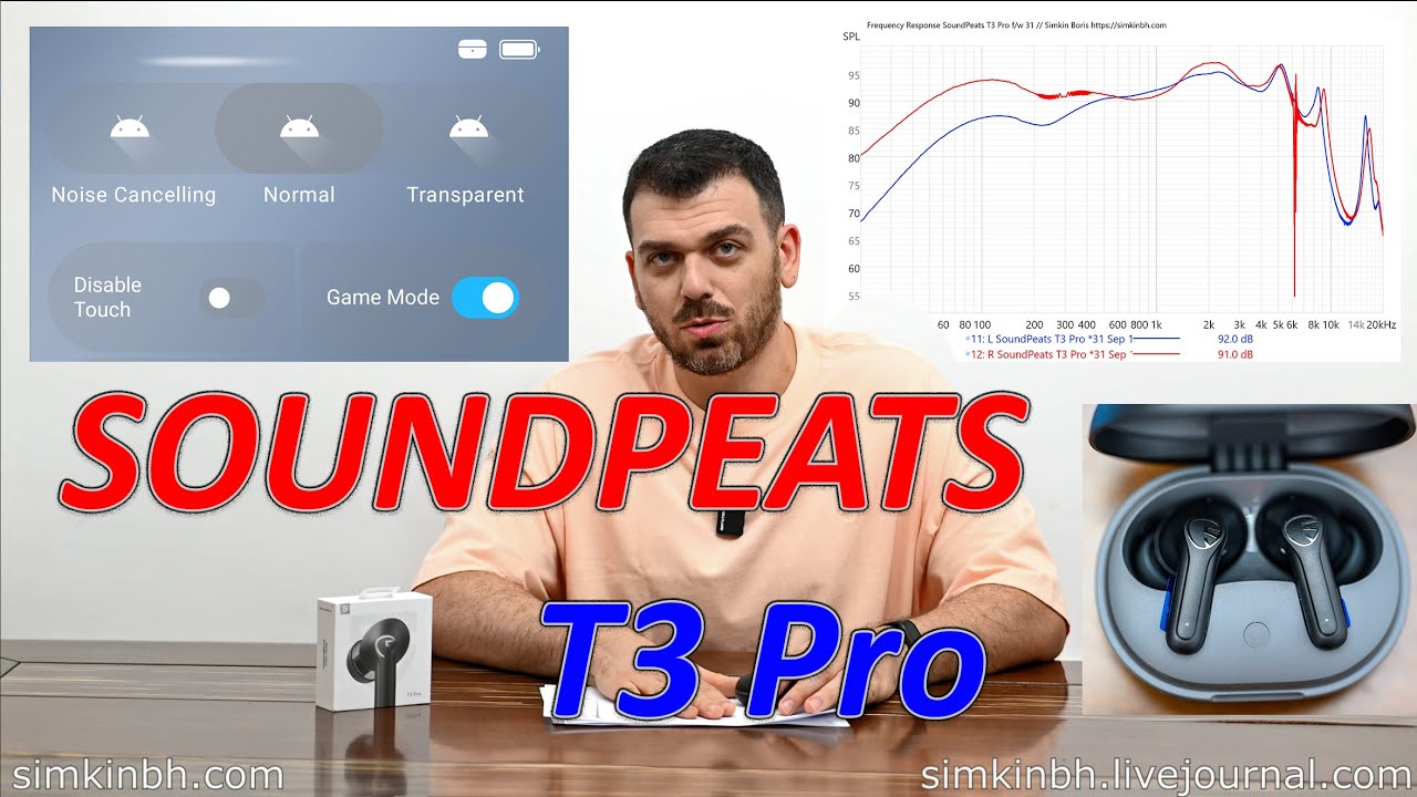 SoundPeats T3 Pro. Без игрового режима лучше не слушать. Тест АЧХ, обзор