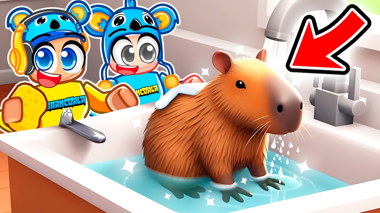 BANHO NA CAPIVARA GIGANTE DO ROBLOX! 🦫💦 - Brancoala Games
