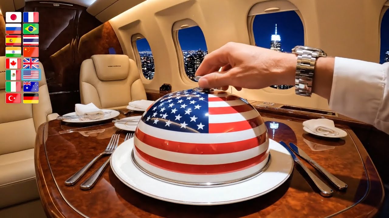 Which Country Would You like to try Private Jet Airplane Food? ✈️🥩 (ASMR)