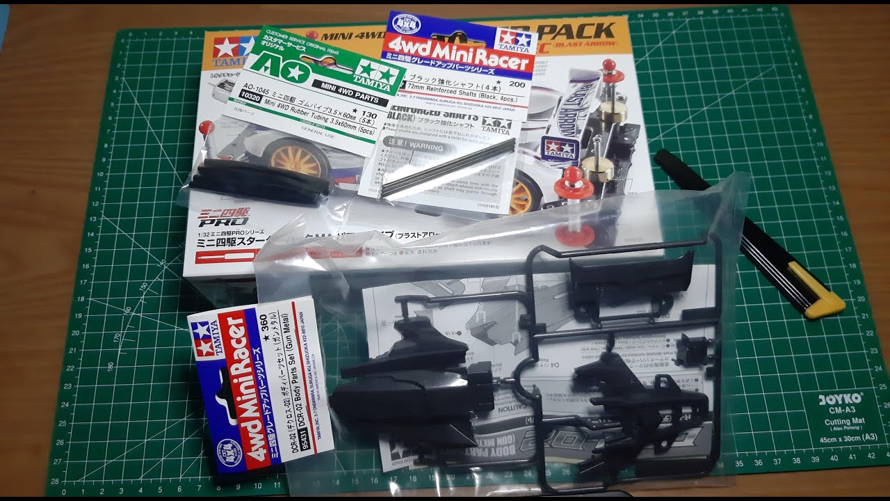 TAMIYA 18647 STARTER PACK MA POWER SPEC BLAST ARROW & TAMIYA 95431 DCR 02 BODY PART SET GUN METAL