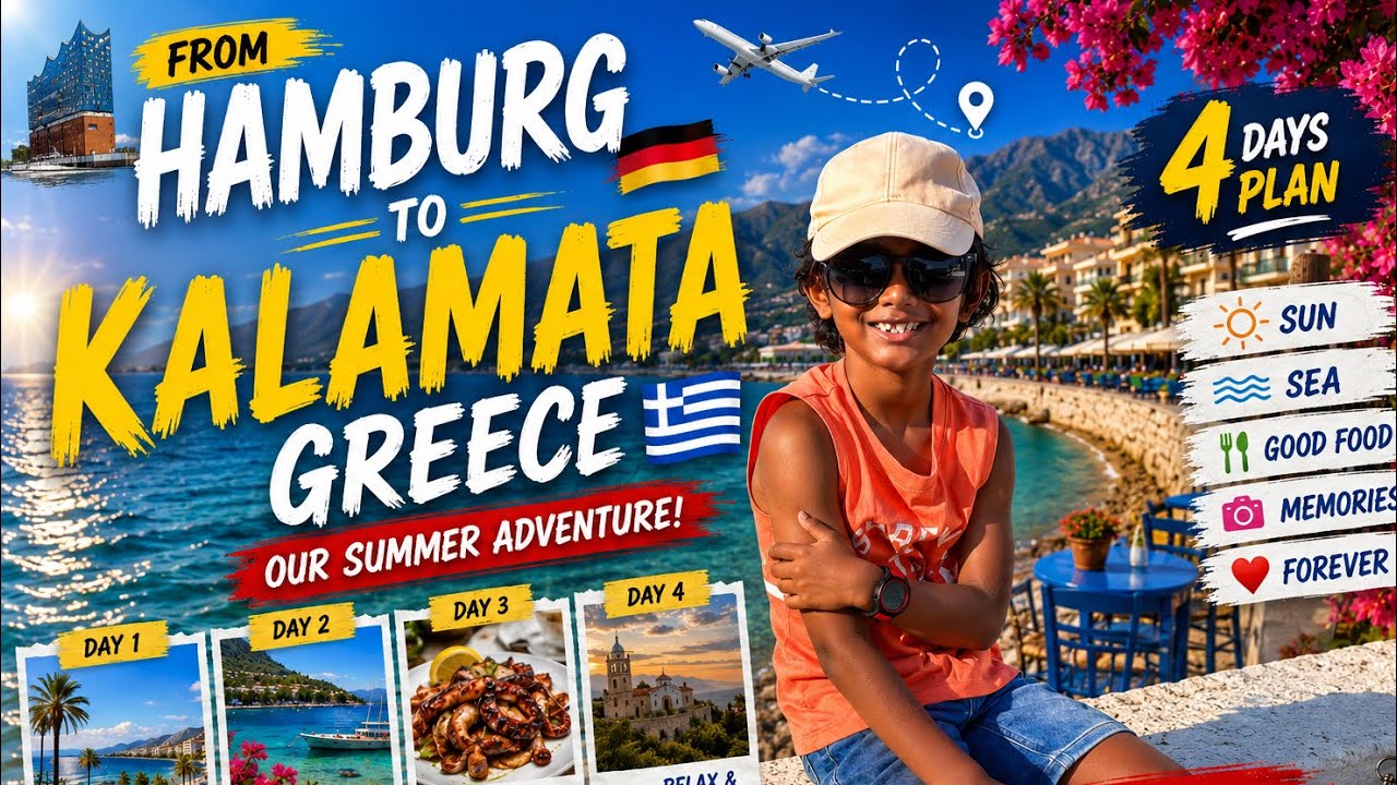 🇩🇪✈️🇬🇷 Z Hamburga do Kalamaty w Grecji! | 4 dni letniej przygody 🌊☀️ | Kritiv the Explorer