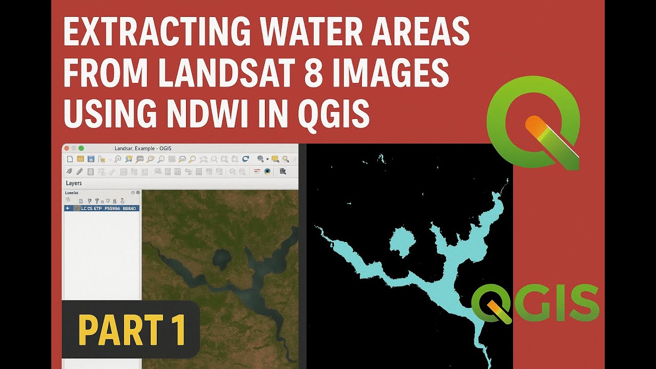 Extracting Water Bodies from Landsat 8 Images Using NDWI in QGIS- part 1 #qgis #landsat #extraction