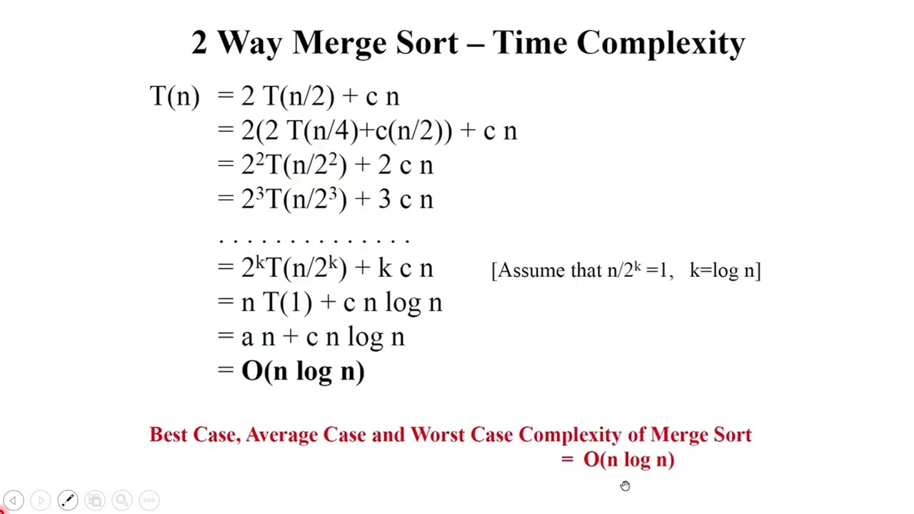 Complexity of  2 way Merge Sort -Module-3-AAD