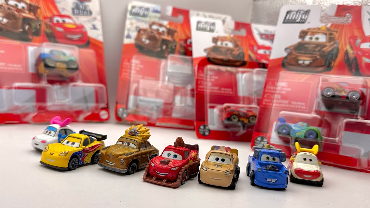 Unboxing Mini Racers 3 Packs Case W - President Mater, Rumbler McQueen, Chieftess, & More