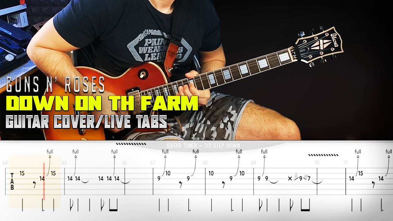 Down on the farm | Guns n' Roses | Guitar cover + live tabs