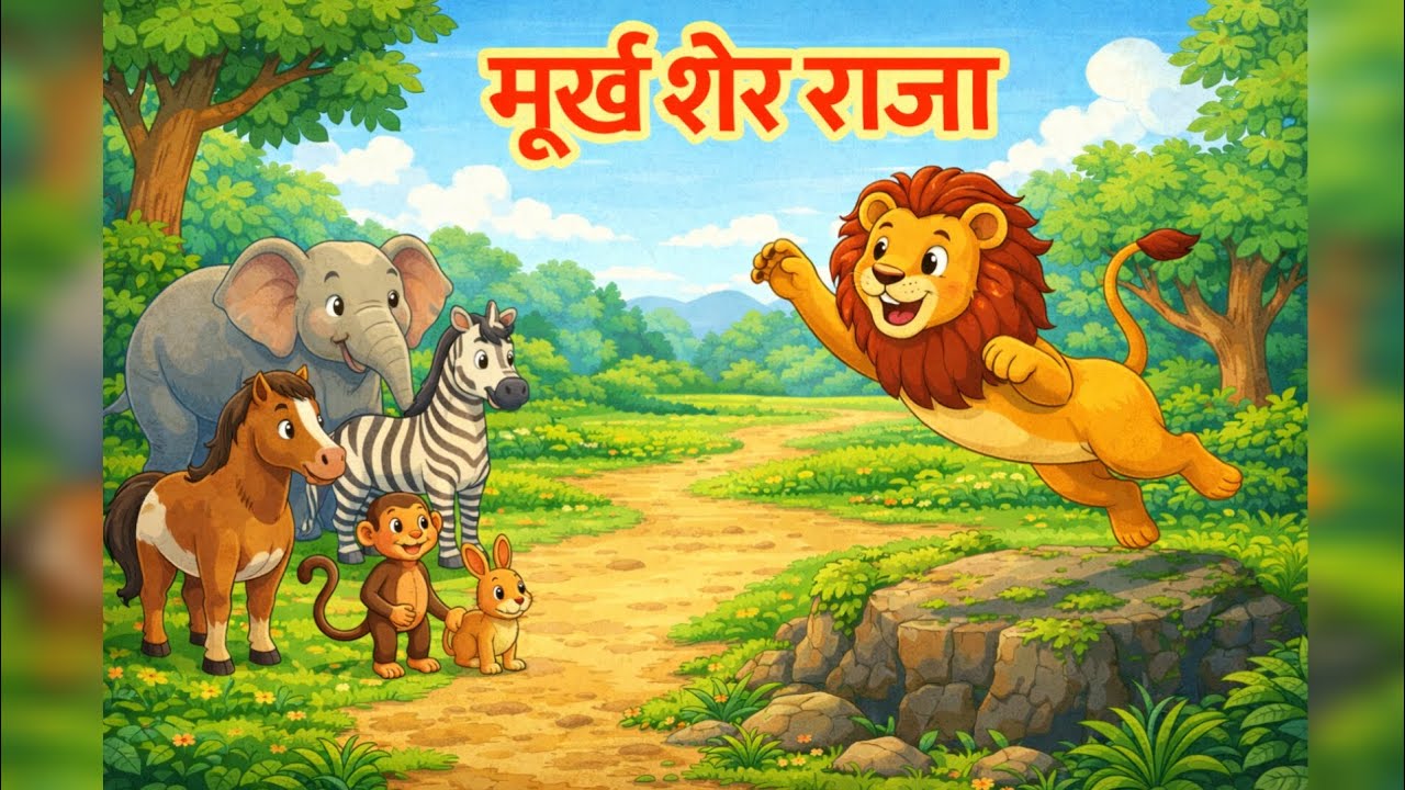 मूर्ख शेर राजा, cartoon story galaxy tv, #cartoon #hindikahanian #panchatantrastories,