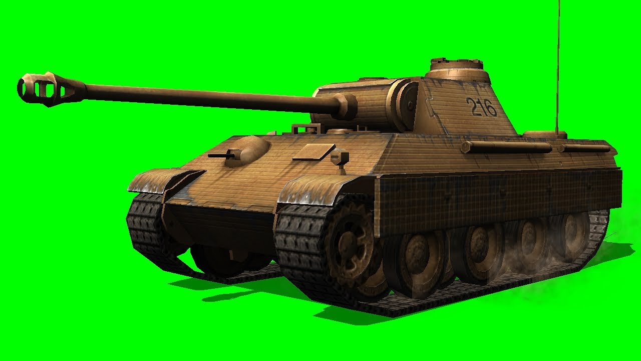 german battle tank drive by - free green screen 1 - free use