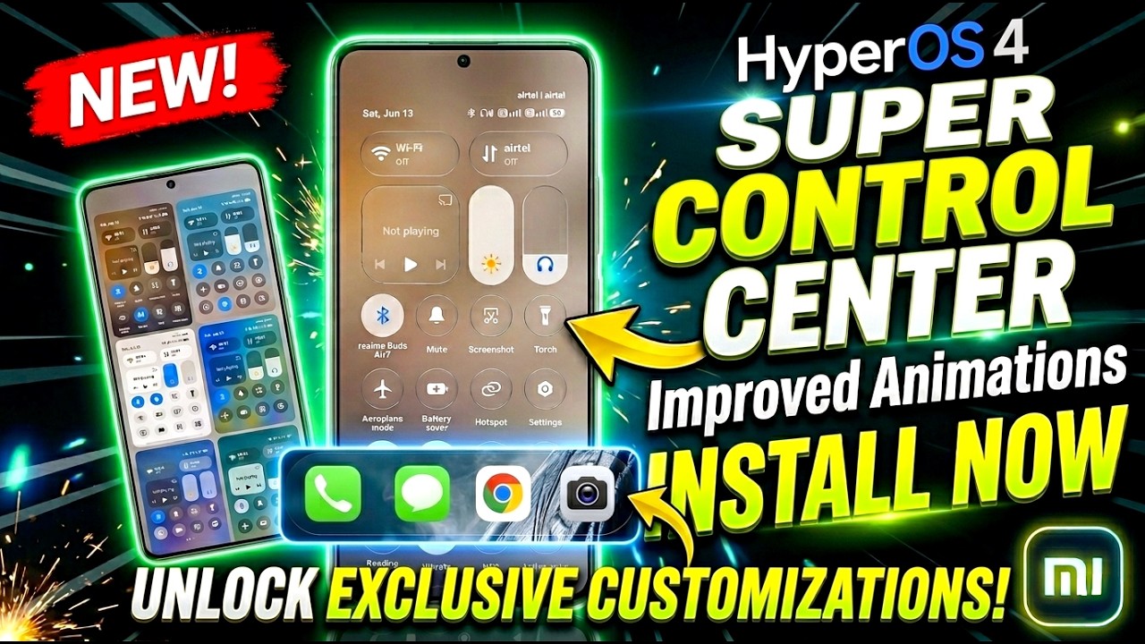 HyperOS 4 iOS 27 Glass Control Center😱Redmi, Xiaomi, POCO HyperOS 3.0/3.1 Me Install Kare | No Root
