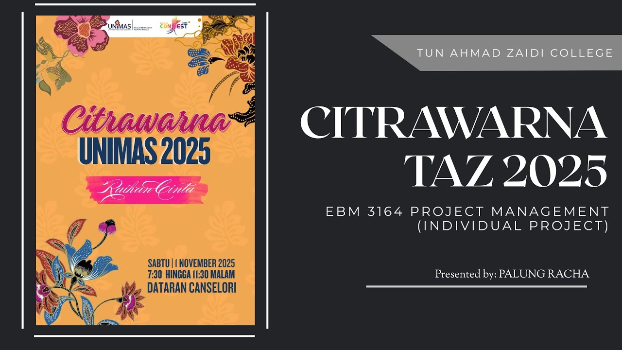 EBM 3164 Project Management - Individual Project Presentation (Palung Racha 100749)