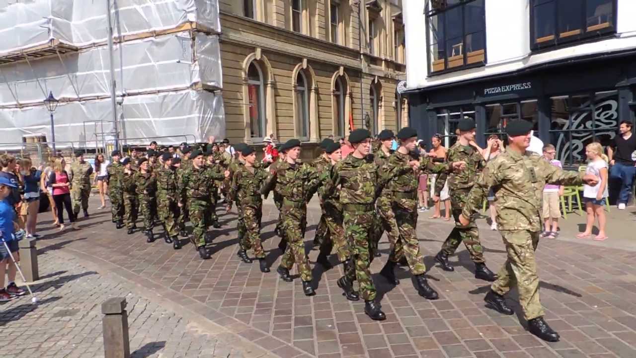 Devon ACF banner parade 2013- marching to cathedral green