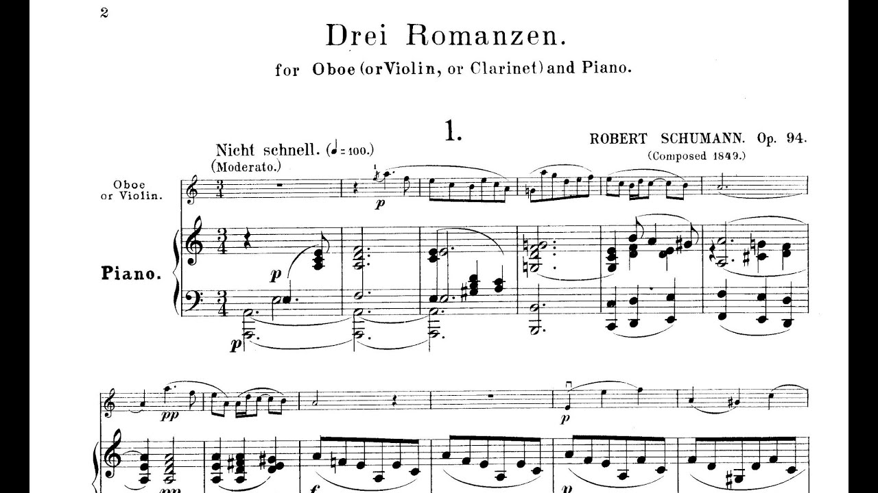 Robert Schumann: Drei Romanzen Op. 94 (1849)