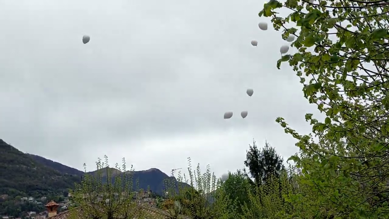 TAVERNOLA, LA BARA DELLA GIOVANE BIANCA ESCE DALLA CHIESA: PALLONCINI BIANCHI IN CIELO DAGLI AMICI