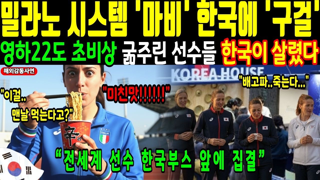 한국 막아라! 초비상 속 선수촌 탈출! 한국 부스로 집결! “제발 밥 좀 주세요” 밀라노 동계올림픽 살린 한국 밥차│해외감동사연