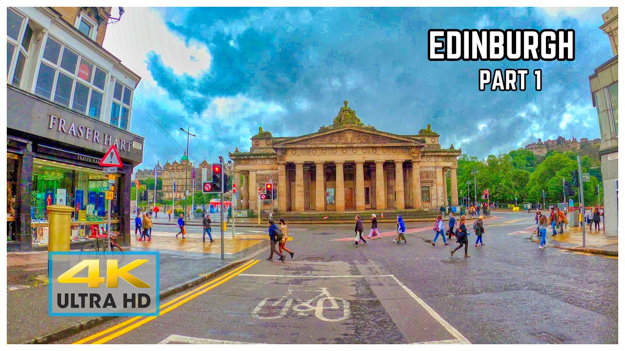 Edinburgh City Drive - 4k Driving Downtown UK - Part 1