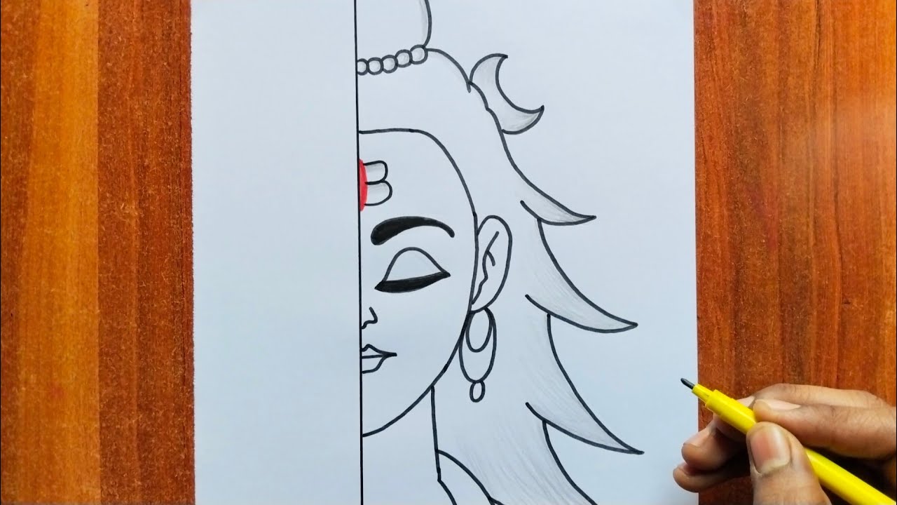 महादेव/शिव भगवान का आसान चित्र कैसे बनाएं / शिवरात्रि का चित्र कैसे बनाएं