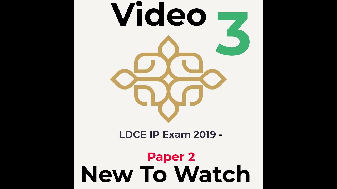 LDCE INSPECTOR POST EXAM 2019 - PAPER 2 - VIDEO 3