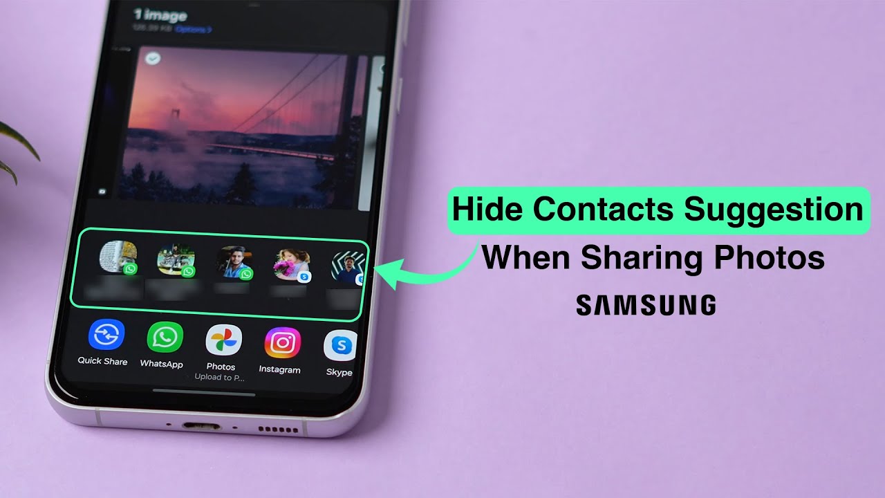 Как скрыть предложение контактов на Samsung при отправке фотографий из галереи?
