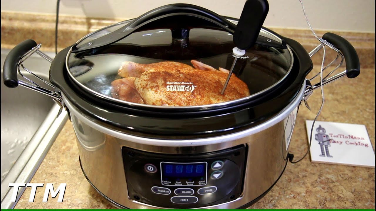 How to Cook a Chicken in a Slow Cooker with Temperature Probe