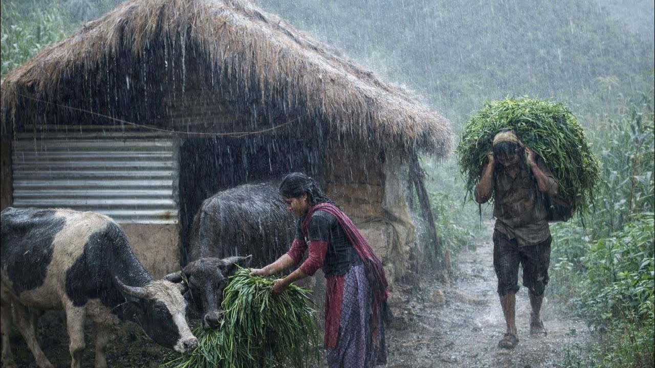 The Best Naturally Himalayan Village Life During the Rain | Beautiful Nature Into Documentary Video
