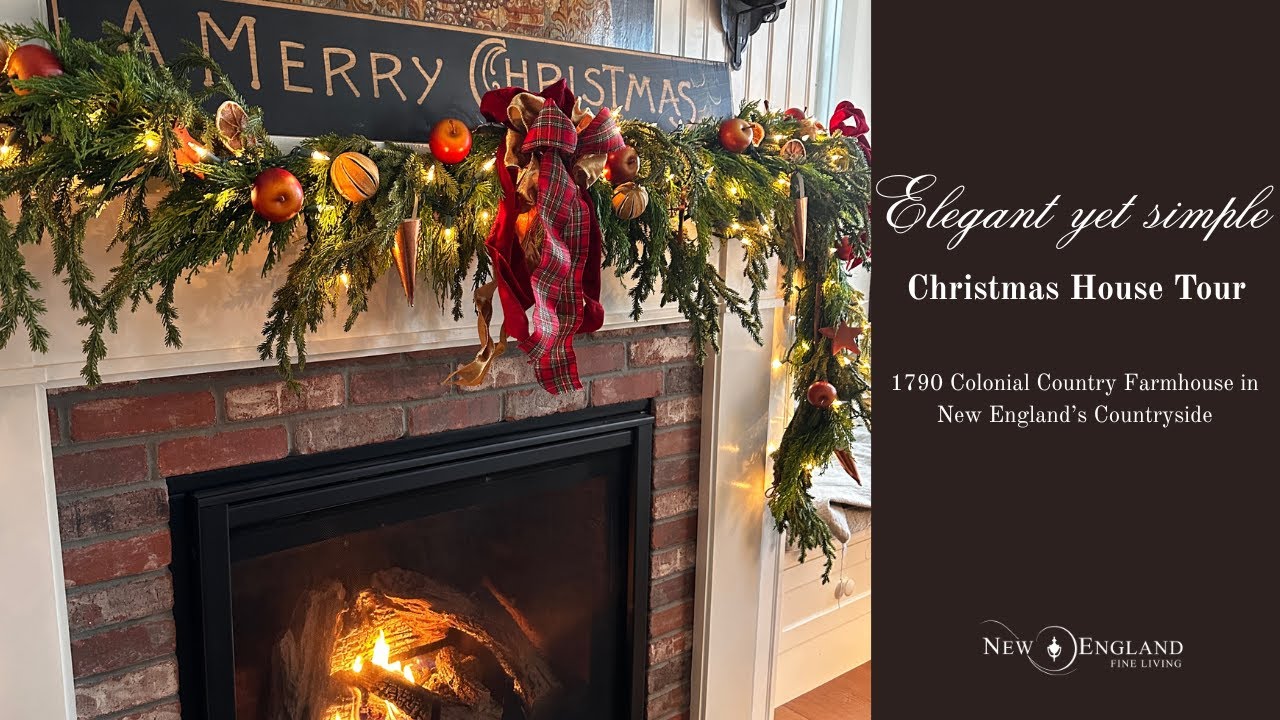 Elegant yet Simple Christmas house tour | Colonial Country Farmhouse Style Decor | Antique Home