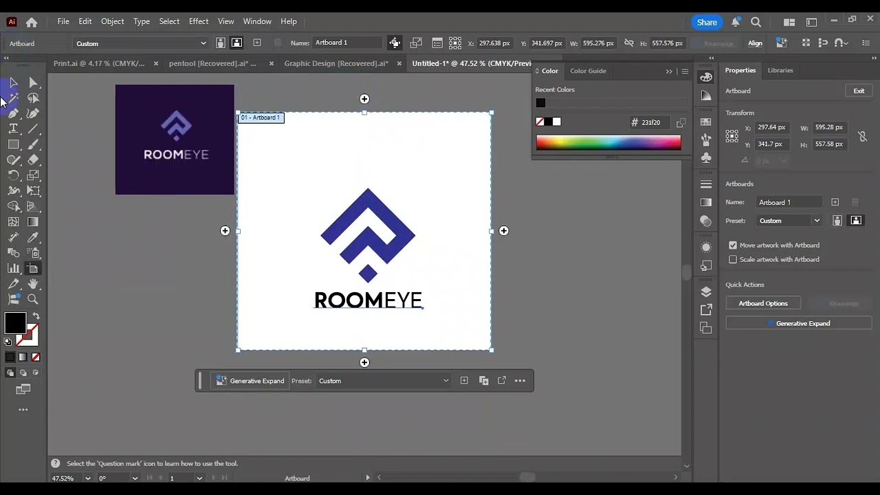 Logo with Shape Builder Tool