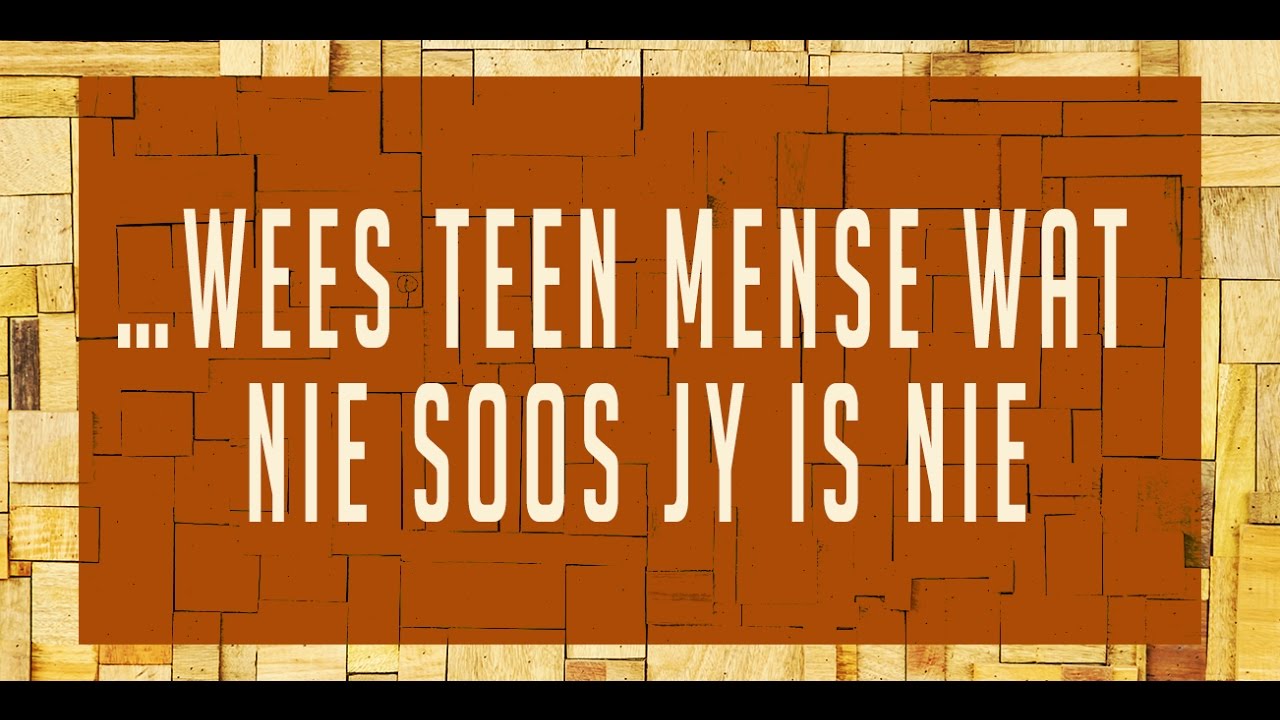 30 April 2017: ...wees teen mense wat nie soos jy is nie - Hermann du Plessis en Mizane Pieterse