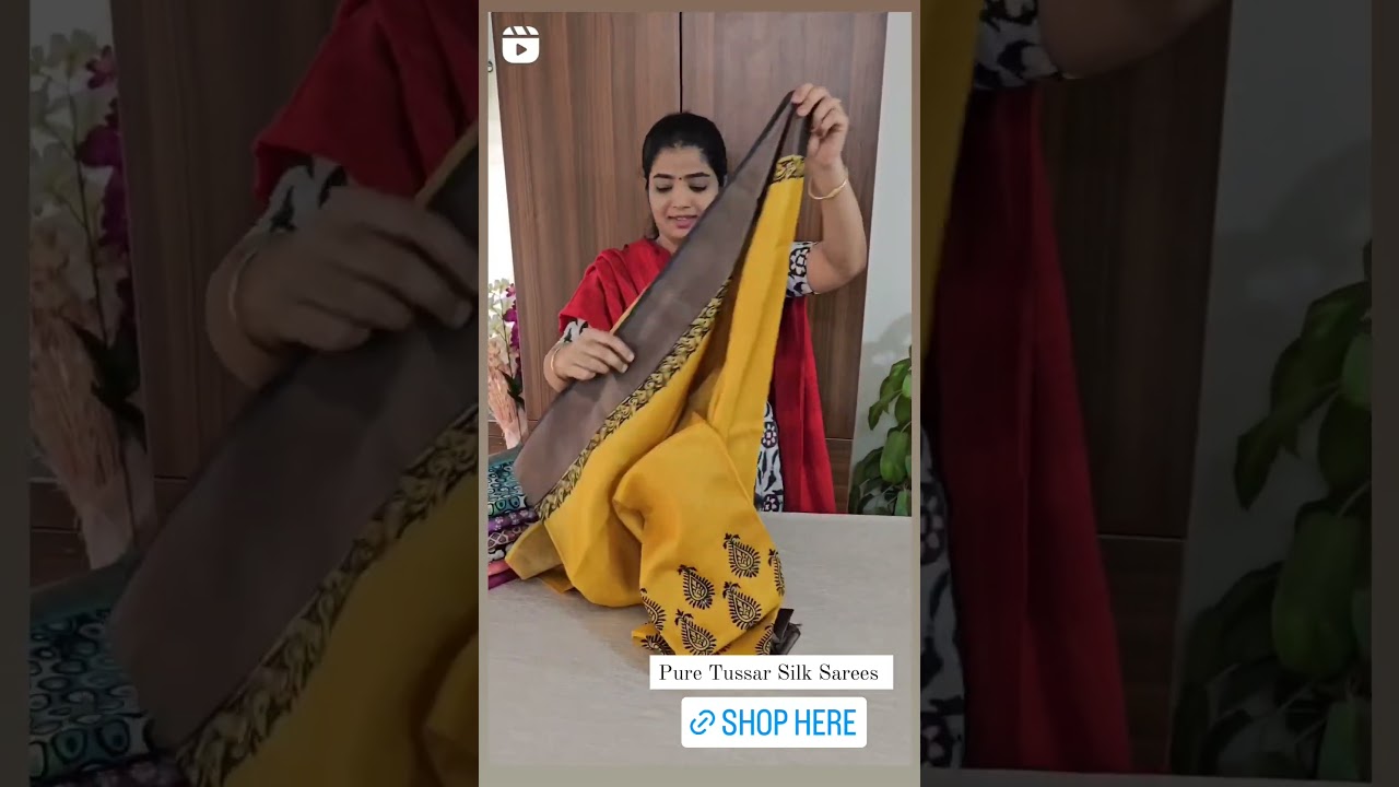 Pure Tussar Silk Sarees | Price - 6415/- | Shop Online @ www.loomslegacy.com | Sep 21st 2023