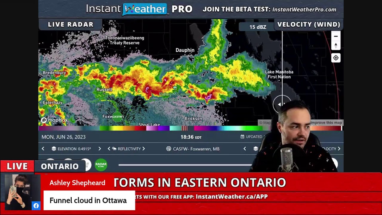 ONTARIO LIVESTREAM: Eastern Ontario Tornado Risk (Mon, June 26, 2023)