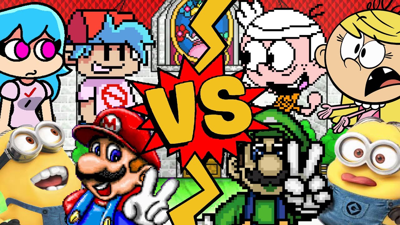 M.U.G.E.N Battles | Dave the Minion/Sky/Boyfriend/Mario vs Lola Loud Lincoln/Luigi/Dave the Minion
