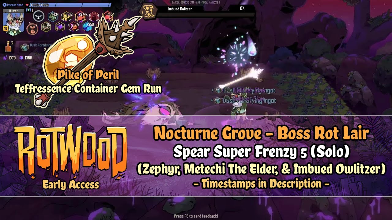 Rotwood Early Access - Nocturne Grove: Boss Rot Lair [Spear SF5] Solo Run (Imbued Owlitzer)