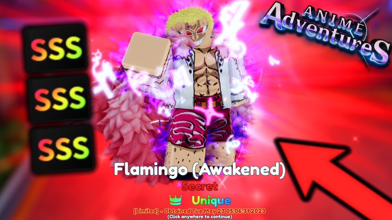 Showcasing Unique Flamingo Awakened All SSS In Anime Adventures 13! Roblox