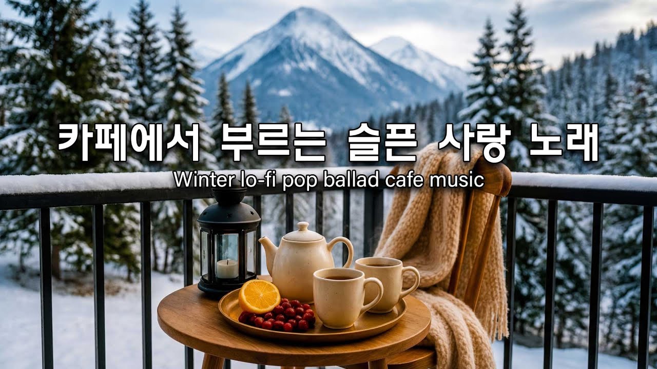 [playlist]❄️눈내리는 겨울 숲카페에서  ♪겨울에 슬픈 노래를 들으면 눈물이 날 거예요 🎶 Winter lo-fi pop ballad cafe music