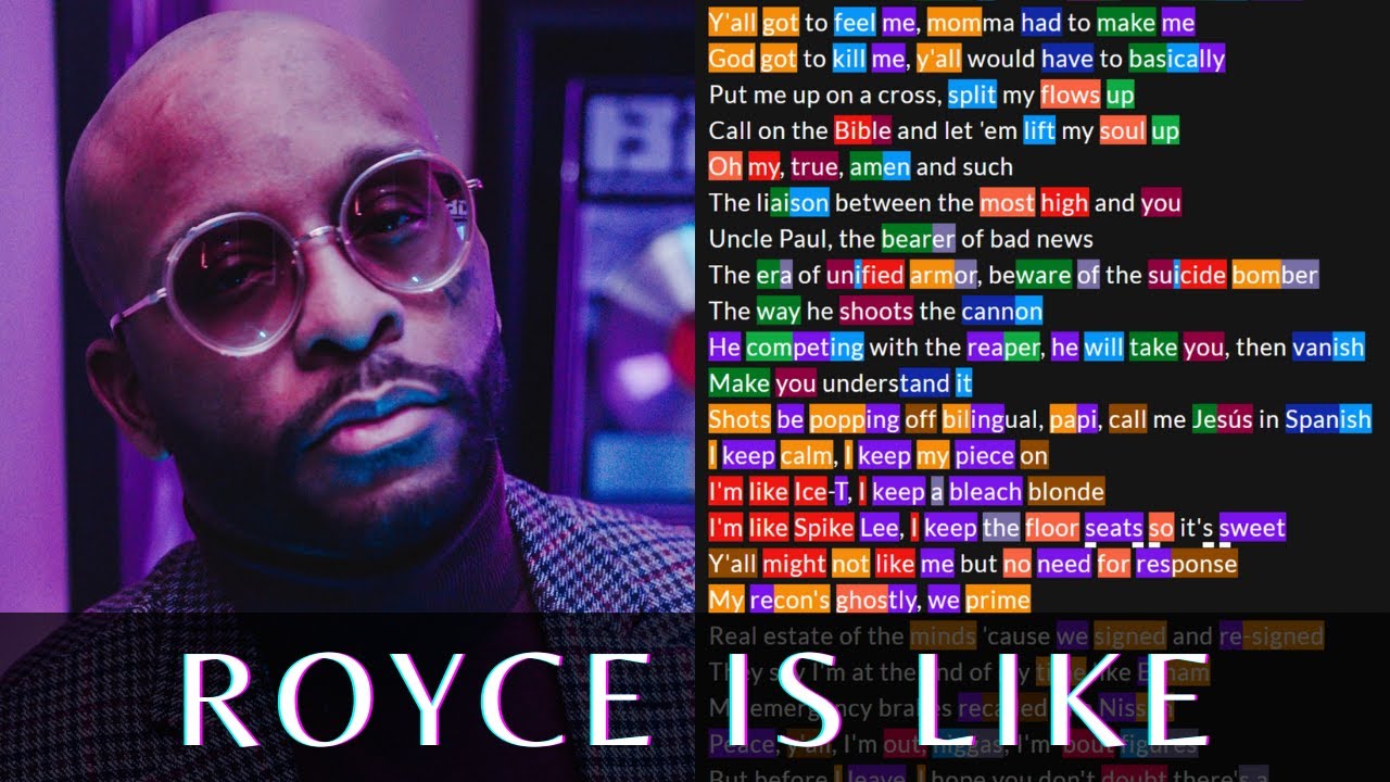Royce Da 5'9 - Royce Is Like | Lyrics, Rhymes Highlighted
