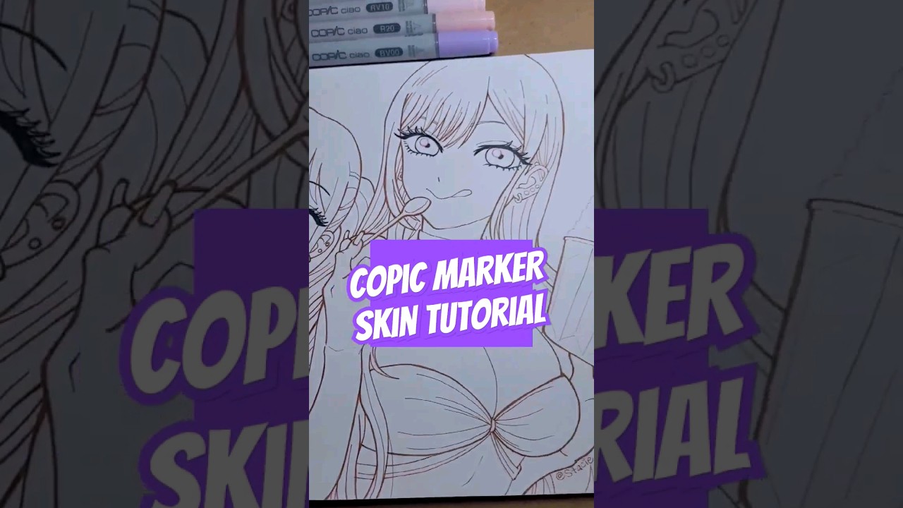 Copic alcohol markers TUTORIAL | How to color skin | Marin Kitagawa 