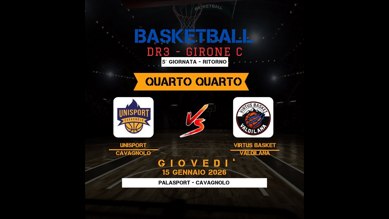 DR3 Piemonte: UNISPORT CAVAGNOLO - VIRTUS BASKET VALDILANA - Quarto quarto 19-18
