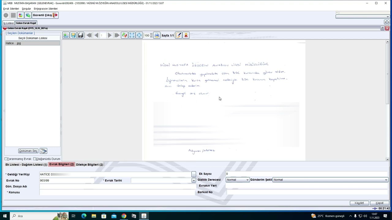 DYS Evrak Kaydetme ve Cevap Yazma