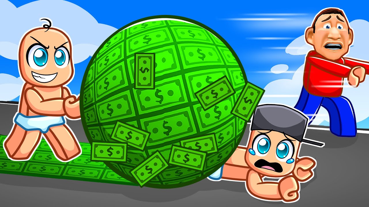 Building The BIGGEST MONEY BALL With MY FAMILY in Roblox!