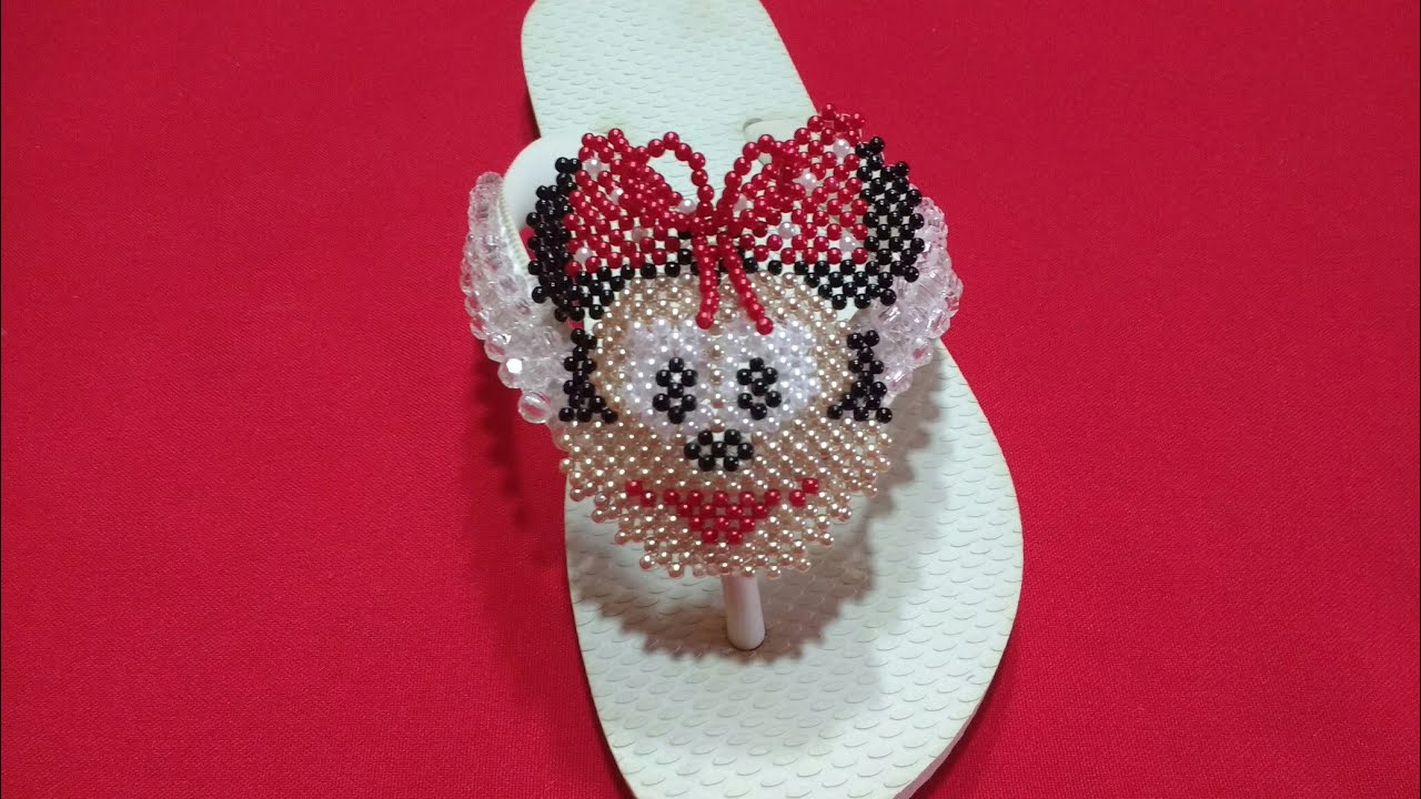 Como costurar a Minnie no chinelo e  tirando dúvidas